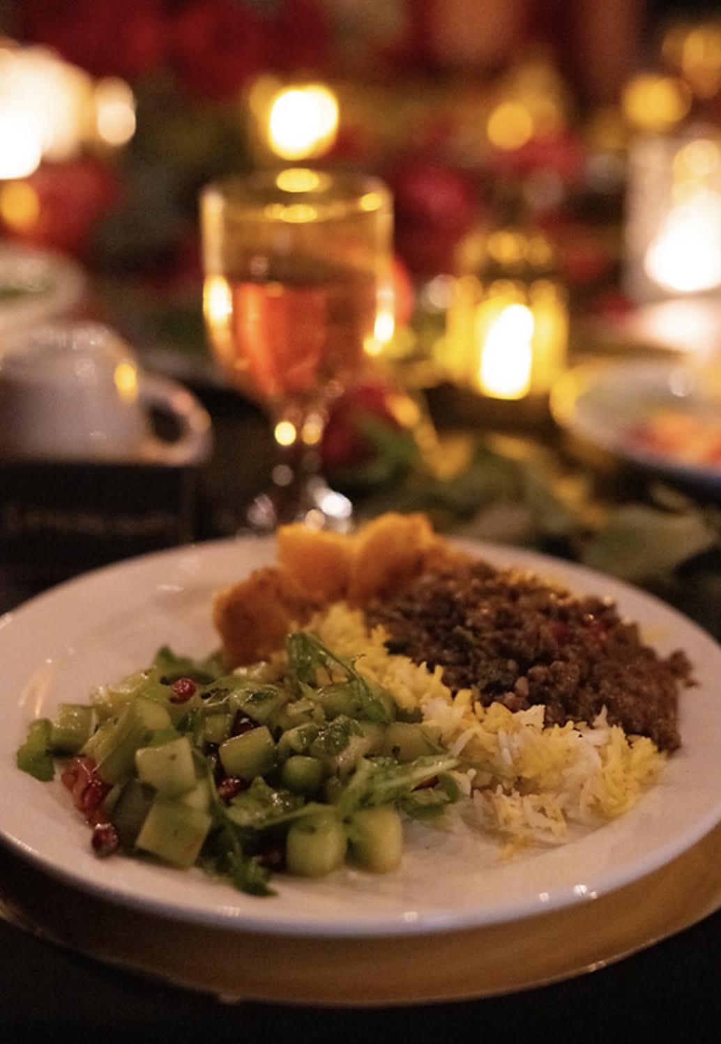 Persian fesenjan in candlelight